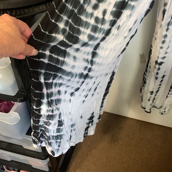 Tree  of life wide leg , tie dyed , elastic waisted hippie pants - Picture 3 of 4